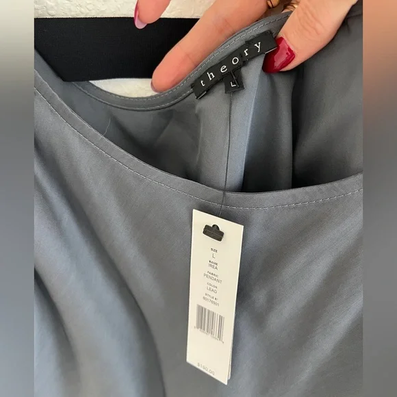 THEORY irea tank / NWT slate grey and black tank top / size L - Picture 3 of 6